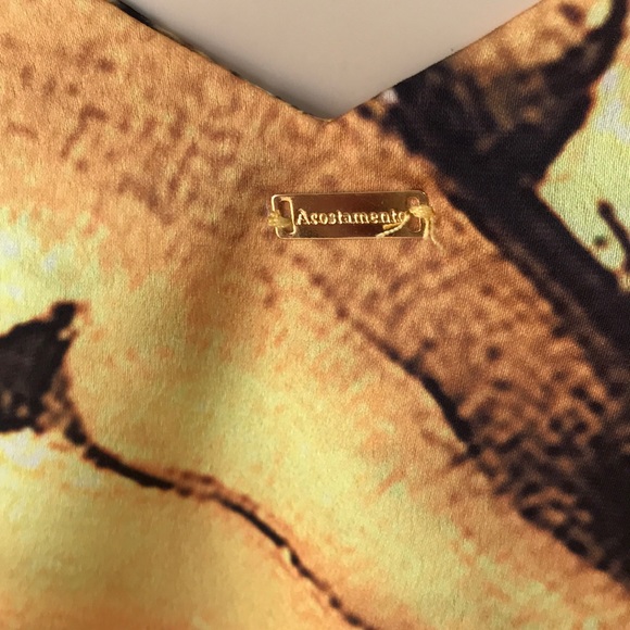 Acostamento yellow/brown netted bodice halter/tank - Picture 8 of 8